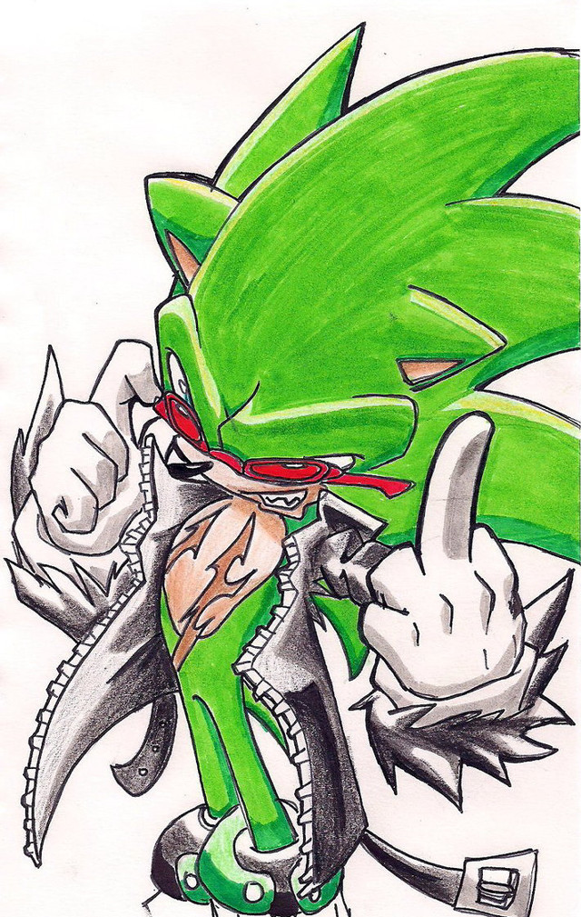 Green sonic punk concept art free wallpaper for mobile - medium preview image