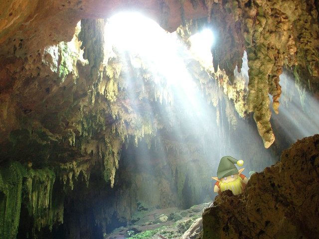 Cave light person green jacket free wallpaper for desktop - medium preview image