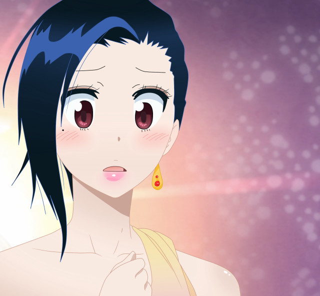 Blue haired woman yellow dress free wallpaper for tablet - medium preview image