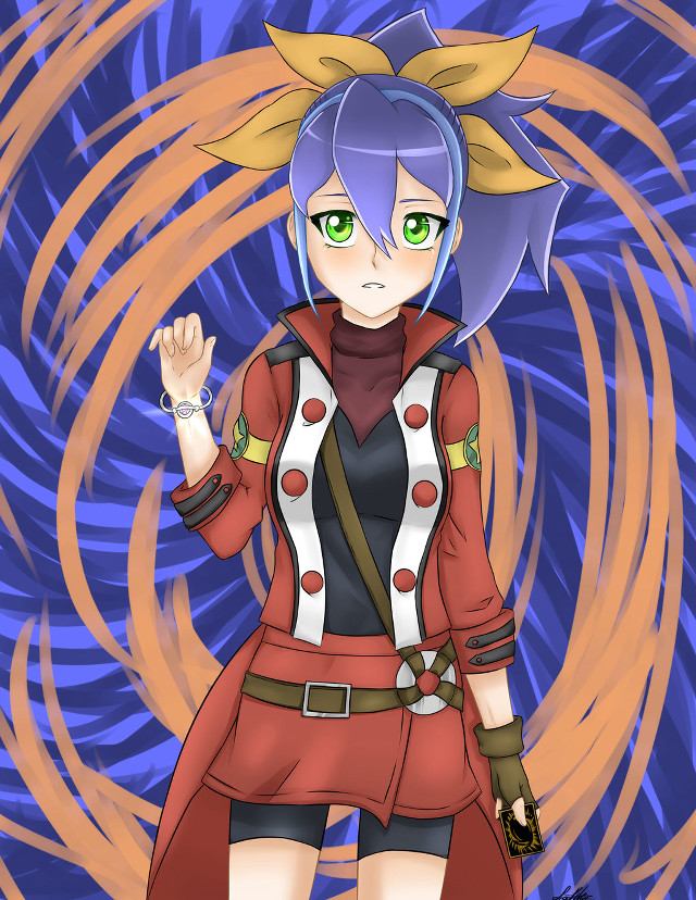 Cartoon character green eyes red free wallpaper for mobile - medium preview image