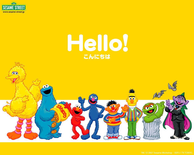 Sesame street characters lined up free wallpaper for desktop - medium preview image