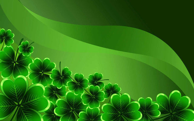 Green background clovers light green free wallpaper for desktop - medium preview image