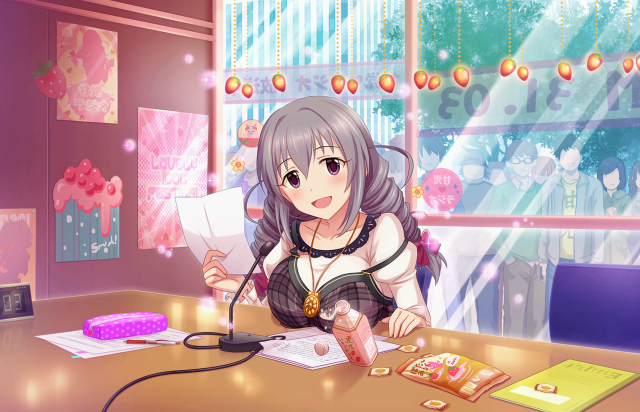 Girl sitting desk computer mouse free wallpaper for desktop - medium preview image