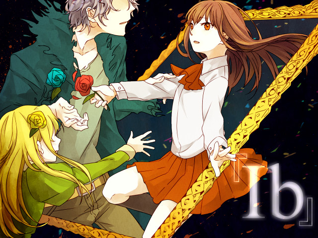 Anime couple mirror flower characters free wallpaper for desktop - medium preview image