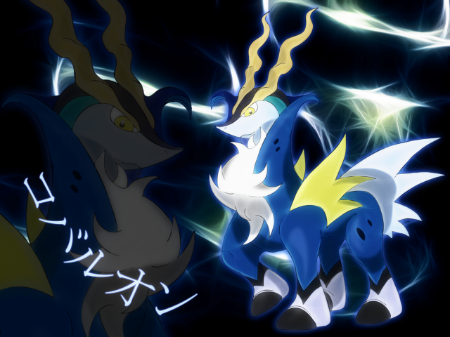 Two pokemons dark tails glowing free wallpaper for desktop - medium preview image