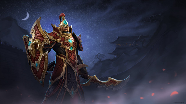 Man armor sword moon background free wallpaper for desktop - medium preview image