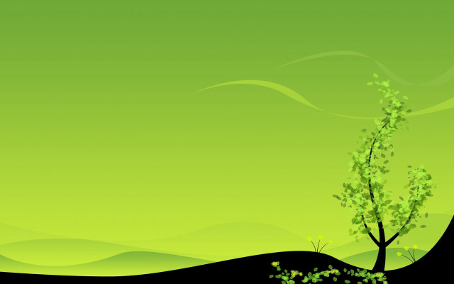 Green background tree hill sky free wallpaper for desktop - medium preview image