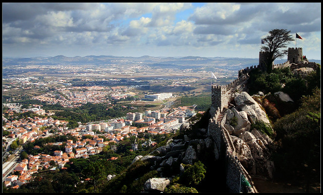 Castle hilltop cityscape sunset bridge free wallpaper for desktop - medium preview image