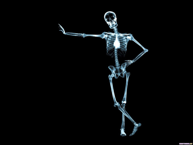 Skeleton pointing dark room black free wallpaper for desktop - medium preview image