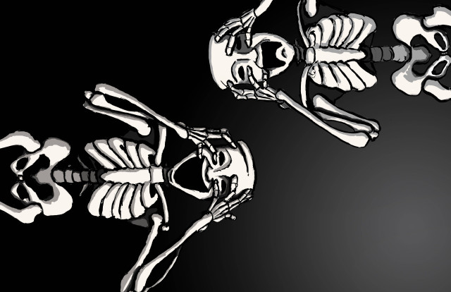 Skeleton black white background image free wallpaper for desktop - medium preview image