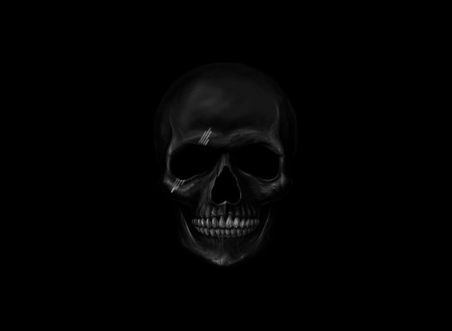 Skull dark light cigarette black free wallpaper for desktop - medium preview image