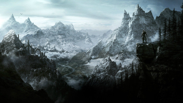 Man mountain valley view landscape free wallpaper for desktop - medium preview image