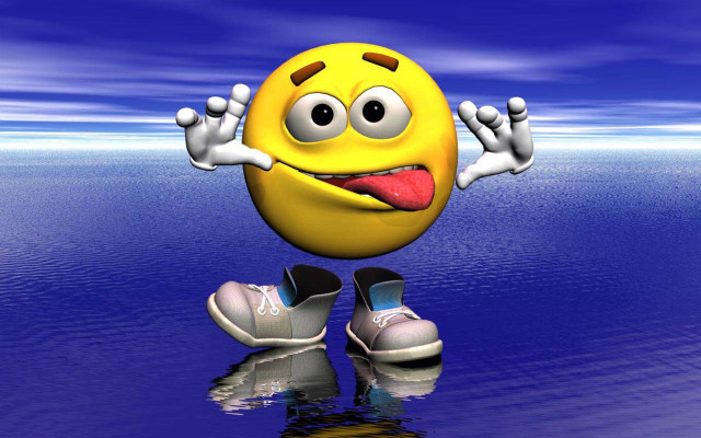 Smiley face arms legs water free wallpaper for desktop - medium preview image