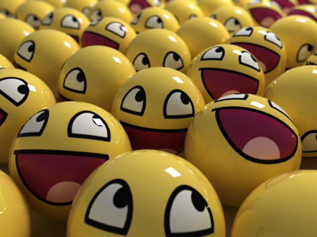 Yellow balls faces painted group #2 free wallpaper for desktop - medium preview image