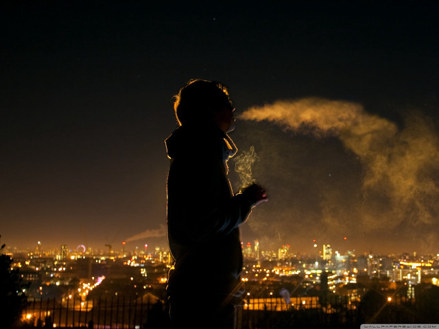 Person city night fireworks camera free wallpaper for desktop - medium preview image