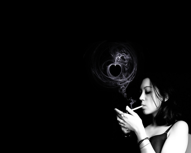 Woman smoking heart shaped smokestack free wallpaper for desktop - medium preview image
