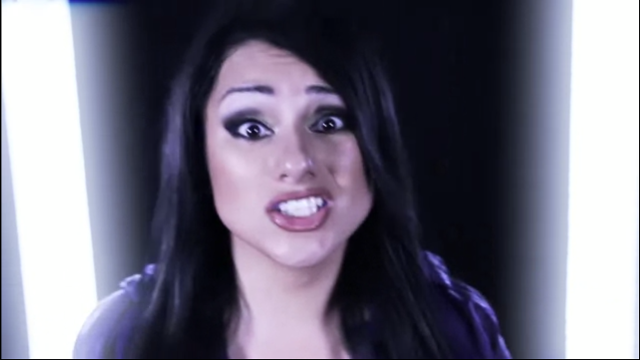 Surprised woman long black hair free wallpaper for desktop - medium preview image