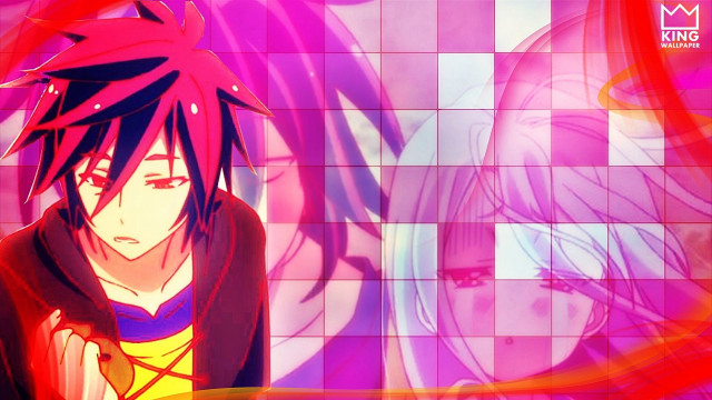 Anime couple tiled wall pink free wallpaper for desktop - medium preview image