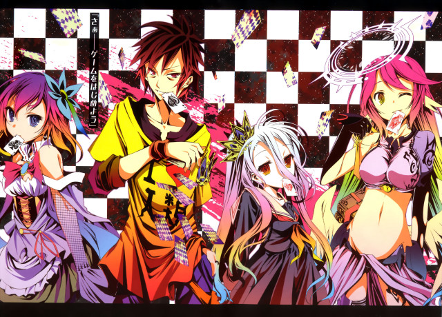 Anime girls checkered wallpaper group #2 free wallpaper for desktop - medium preview image