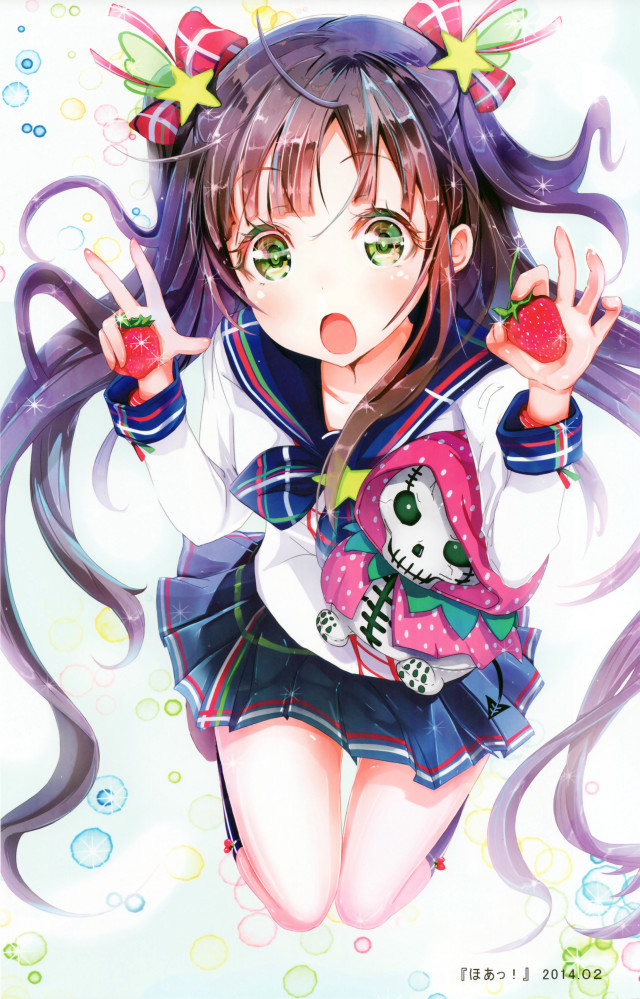 Girl skullface strawberry star anime free wallpaper for mobile - medium preview image