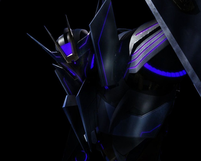 Robot sword black background blue free wallpaper for desktop - medium preview image