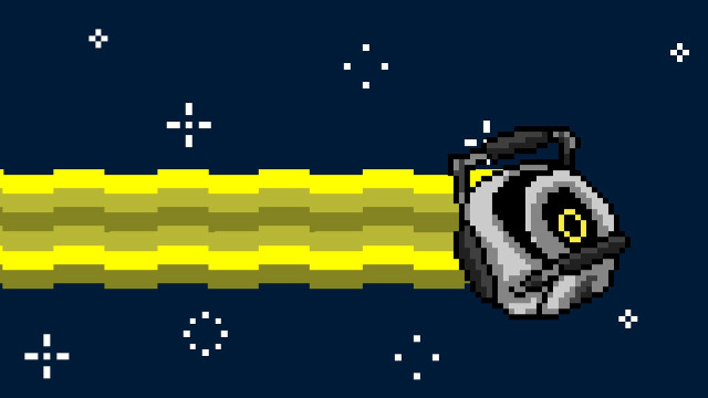 Pixel art camera blue background free wallpaper for desktop - medium preview image