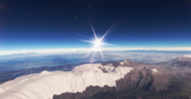 Mountain bright star sky view free wallpaper for desktop - medium preview image