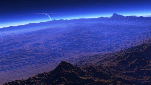 Mountain range space view distant free wallpaper for desktop - medium preview image