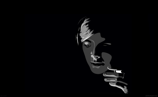 Man smoking cigarette dark night free wallpaper for desktop - medium preview image