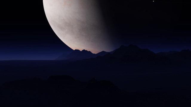 Night mountain plane moon cloudy free wallpaper for desktop - medium preview image