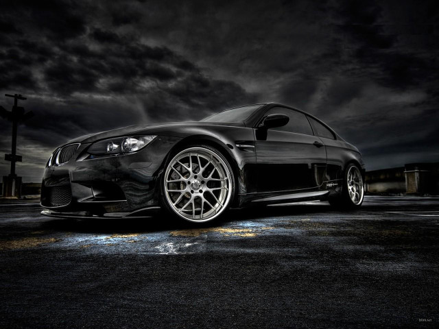 Black car night cloudy sky free wallpaper for desktop - medium preview image