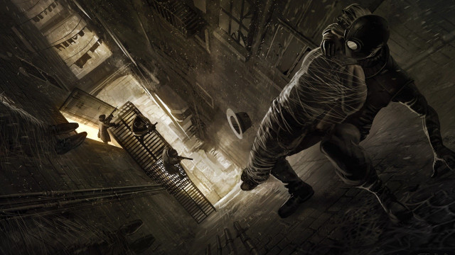 Man walking street building clock free wallpaper for desktop - medium preview image