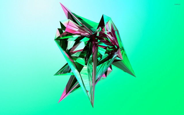 Flying green pink object blue free wallpaper for desktop - medium preview image