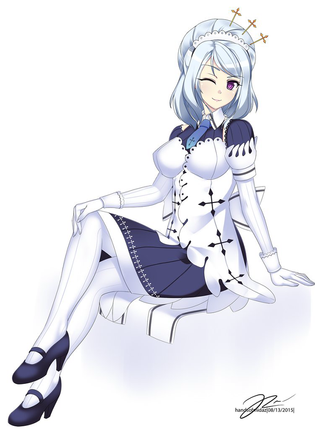 Woman dress bench crown cross free wallpaper for mobile - medium preview image