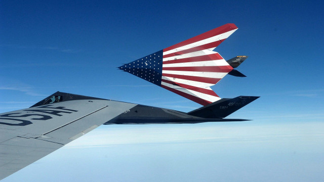 Jet flag precisionism sunburst clouds free wallpaper for desktop - medium preview image