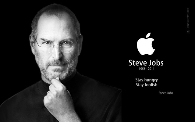 Steve jobs black white apple free wallpaper for desktop - medium preview image