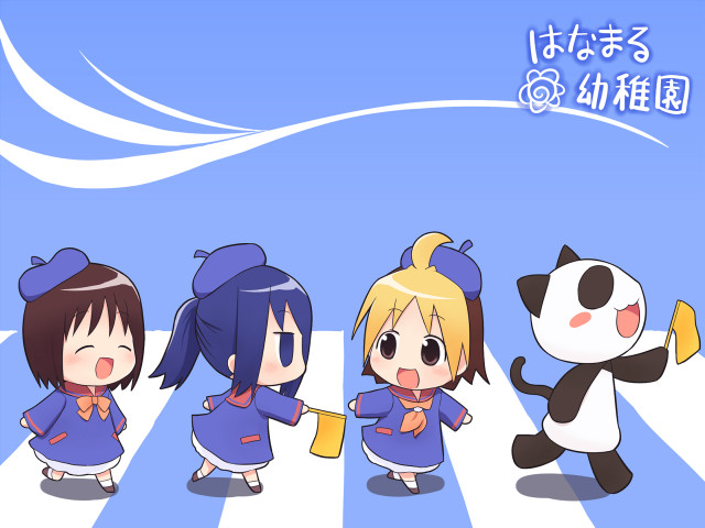 Cartoon characters walking street panda free wallpaper for desktop - medium preview image