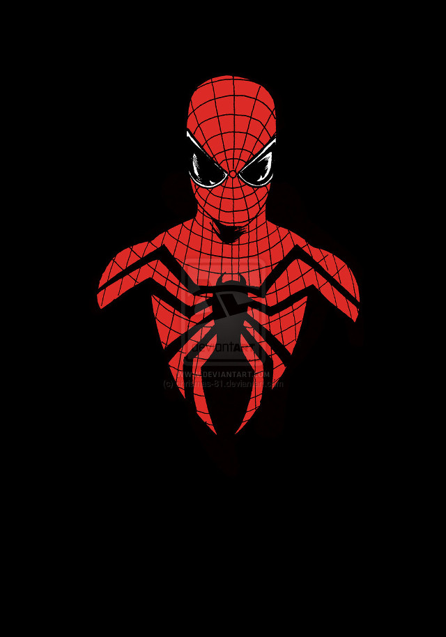 Spider man black background red free wallpaper for mobile - medium preview image