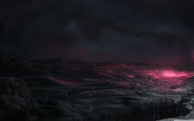 Dark landscape red light mountain free wallpaper for desktop - medium preview image