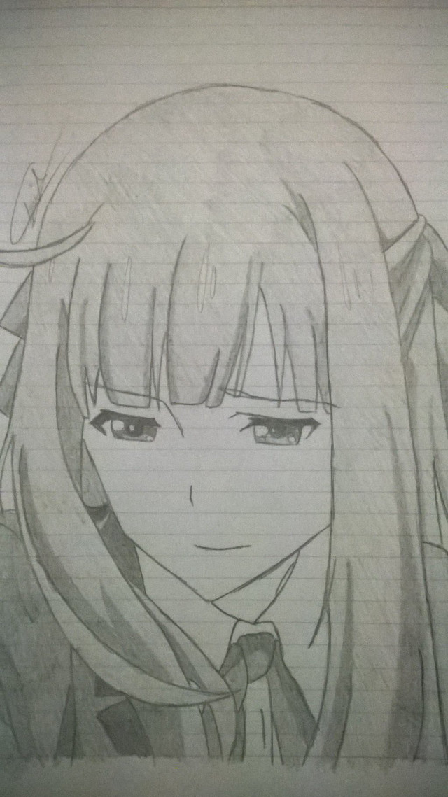 Girl long hair scarf drawing free wallpaper for mobile - medium preview image