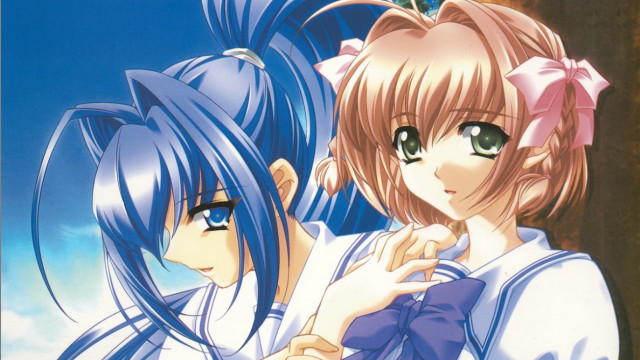 Anime girls blue hair green #2 free wallpaper for desktop - medium preview image