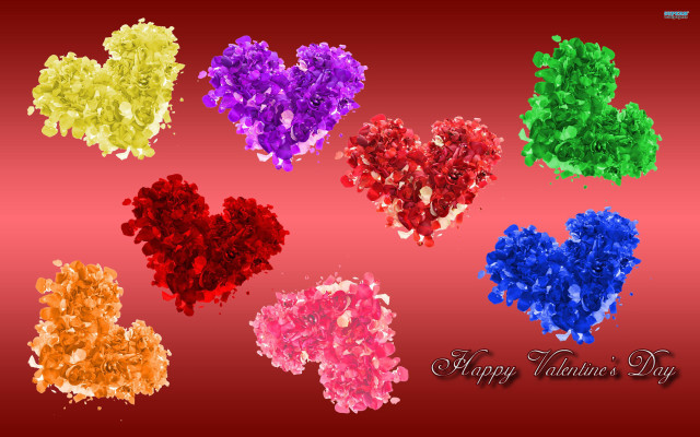 Hearts valentines red background autumn free wallpaper for desktop - medium preview image