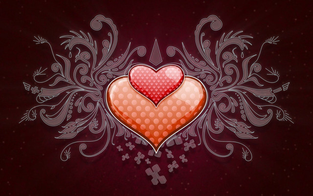 Heart cross floral design side free wallpaper for desktop - medium preview image