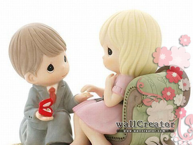 Boy girl figurine sitting chair free wallpaper for desktop - medium preview image