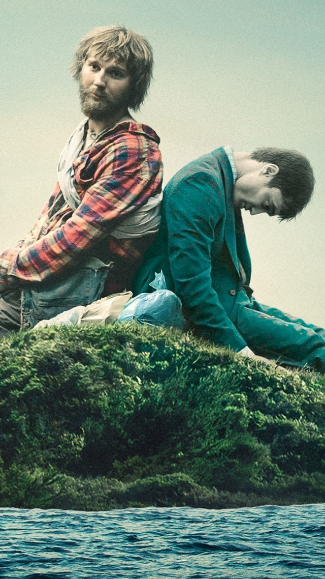 Two men island water sky free wallpaper for mobile - medium preview image