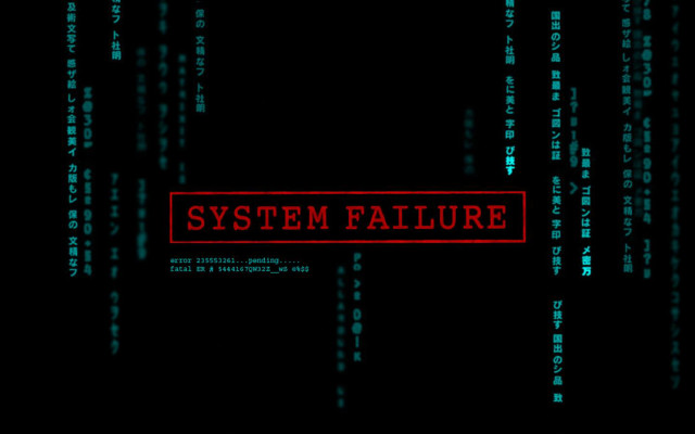 System failure black background green free wallpaper for desktop - medium preview image