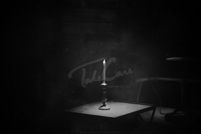 Candle lit table dark chair free wallpaper for desktop - medium preview image