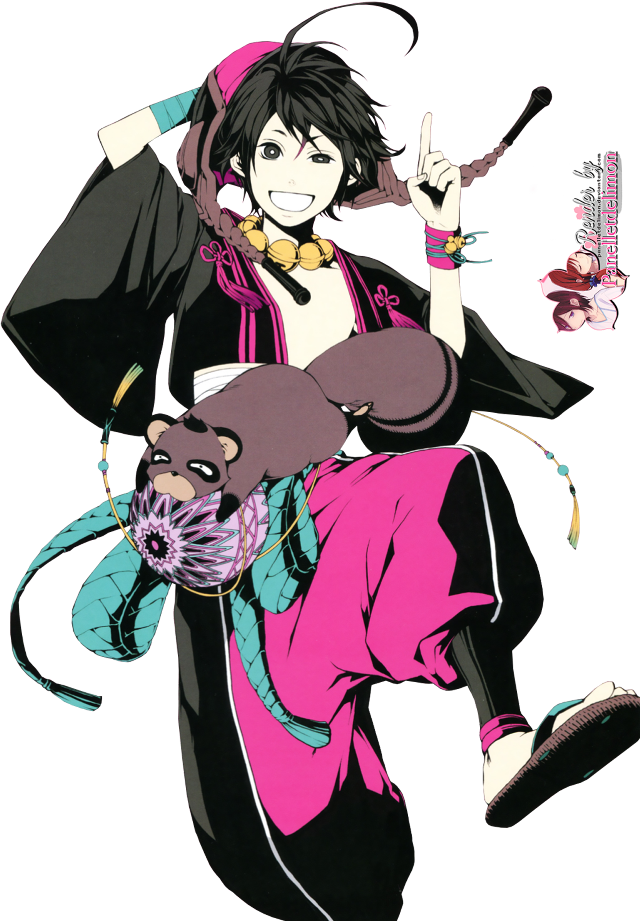 Woman kimono holding cat knife free wallpaper for mobile - medium preview image