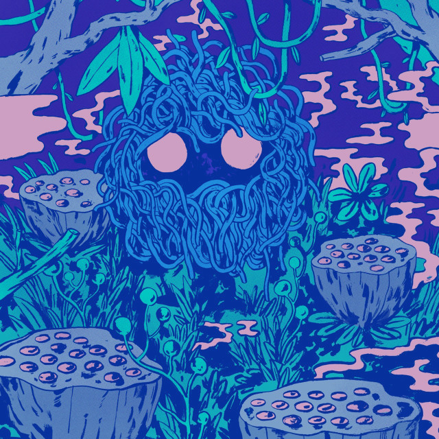 Blue pink strange creature plants free wallpaper for tablet - medium preview image
