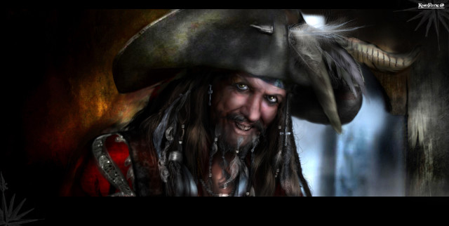 Pirate big hat beard beardlocke free wallpaper for desktop - medium preview image